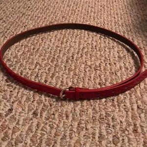 Banana Republic red patent skinny belt - S